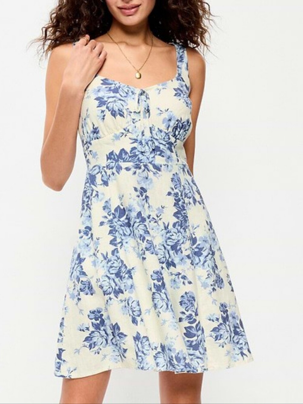 NWT Old Navy Fit And Flare Cami Floral Mini Dress Size L Petite Linen